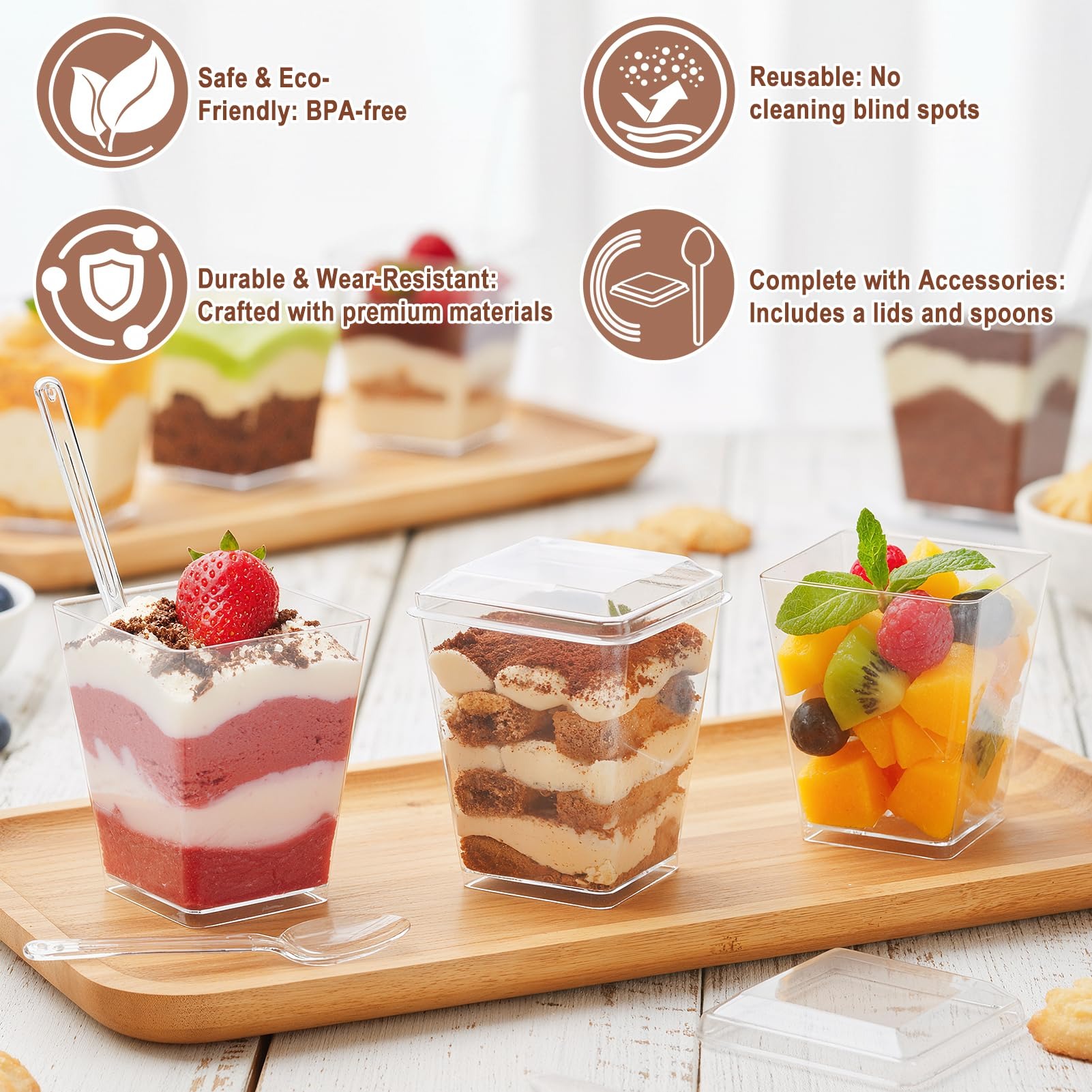 50Pcs 5 Oz Square Clear Plasti - огляд і ціна Meal Prep Template