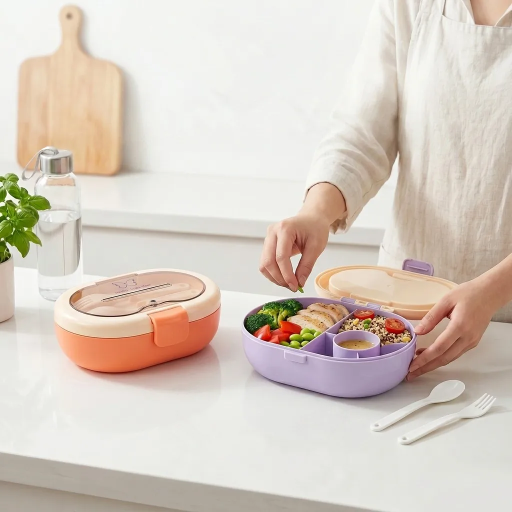Portable Plastic Bento Lunch B - огляд і ціна Meal Prep Or Prep Meal