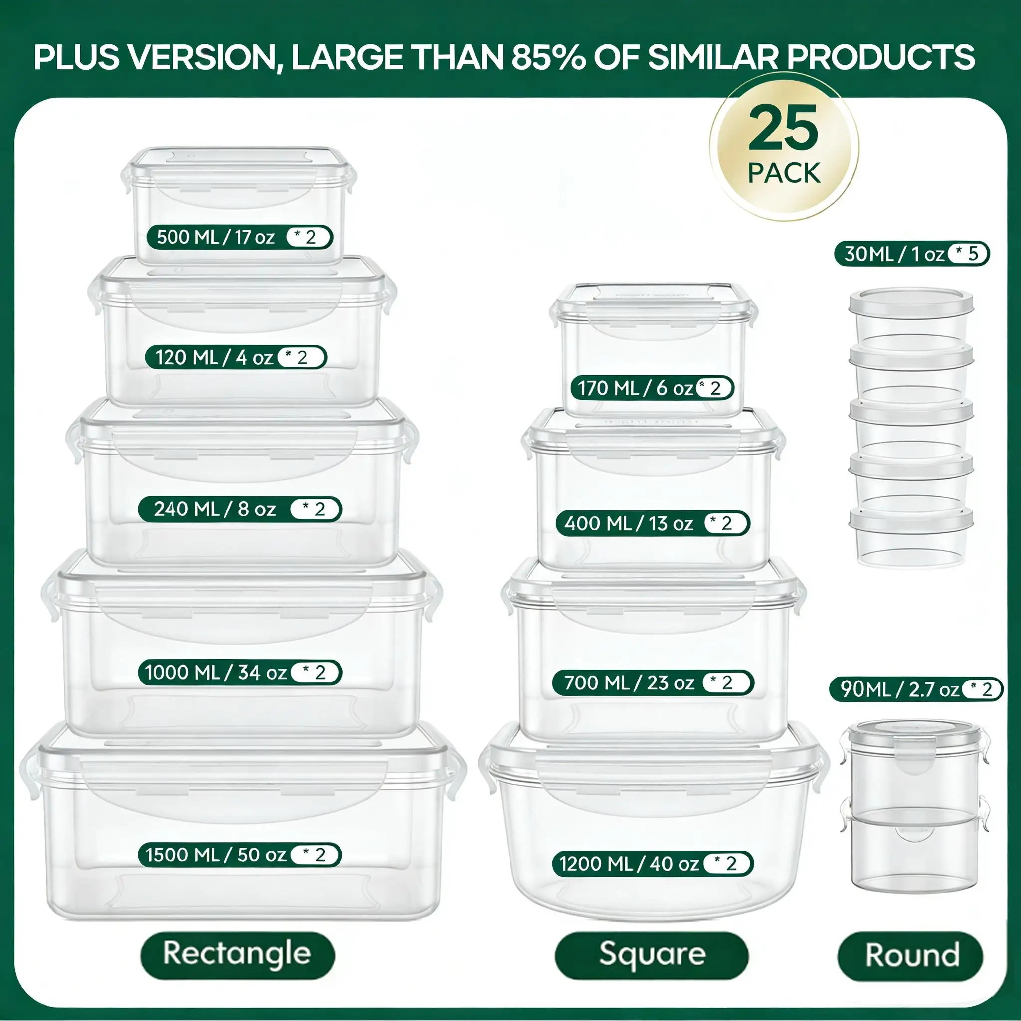 40/42/50/52/62Pcs Large Airtig - огляд і ціна Meal Prep Kitchen
