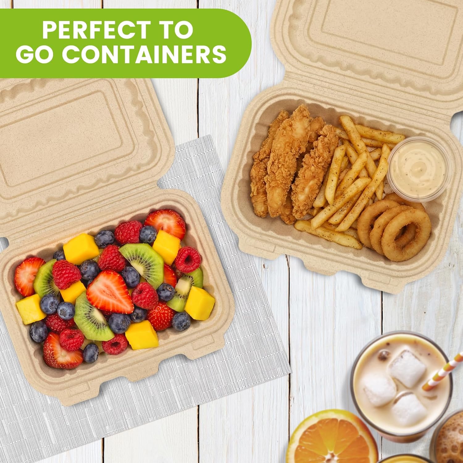 50 Pack 16oz Clamshell Take Ou - огляд і ціна Meal Prep With Rice