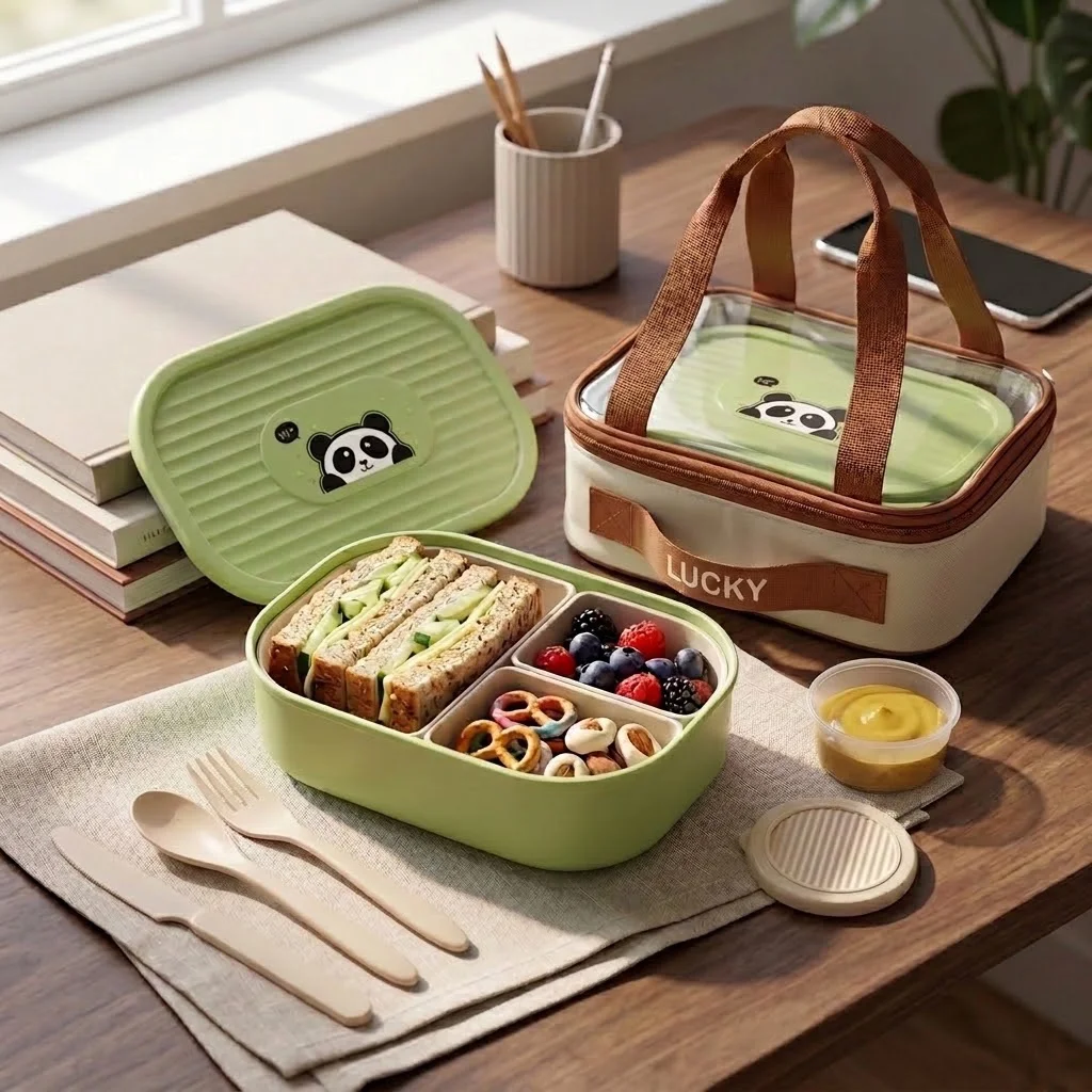 Kids Bento Lunch Box with Lid  - огляд і ціна Meal Prep Or Prep Meal