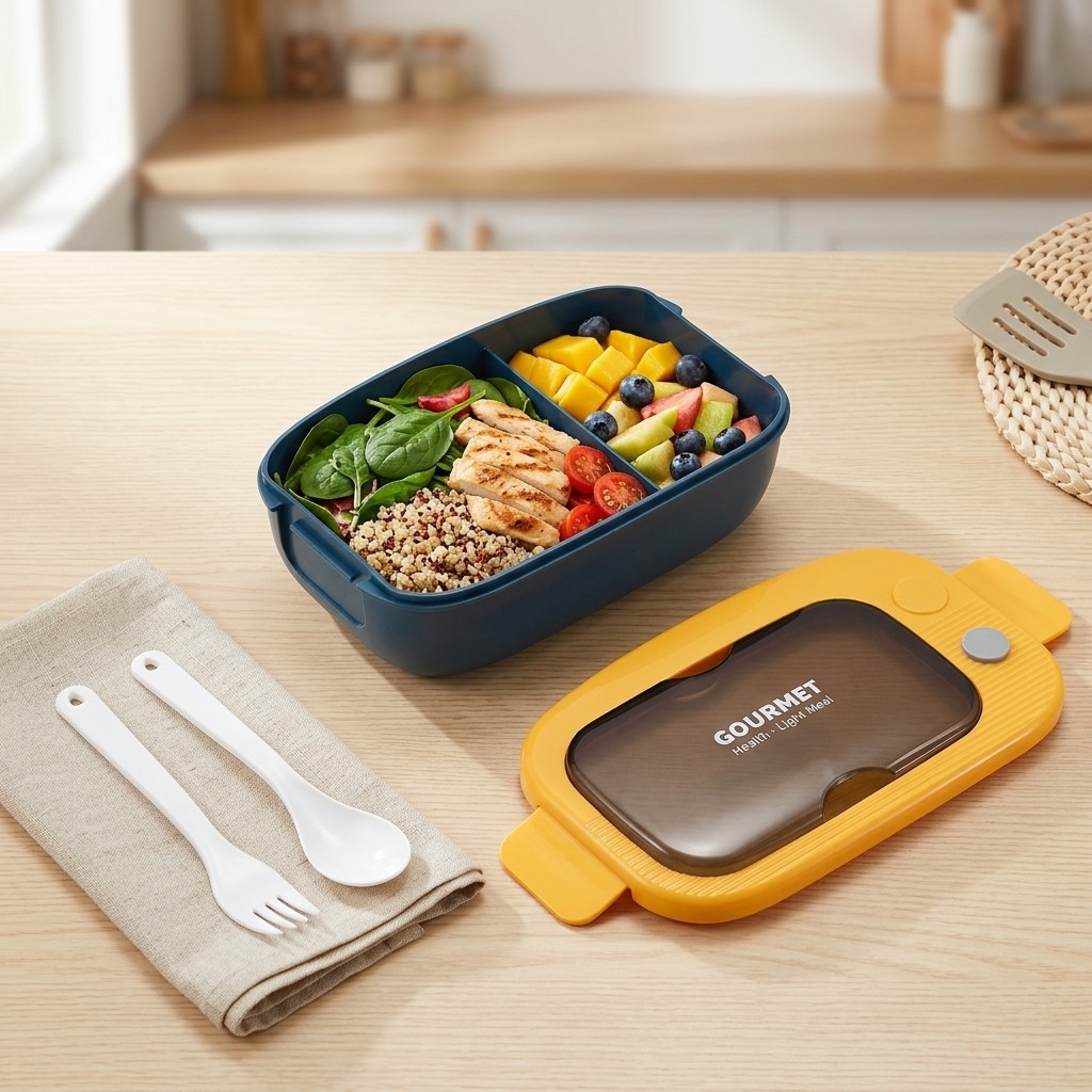 Plastic Bento Lunch Box 2 Comp - огляд і ціна Meal Prep Or Prep Meal